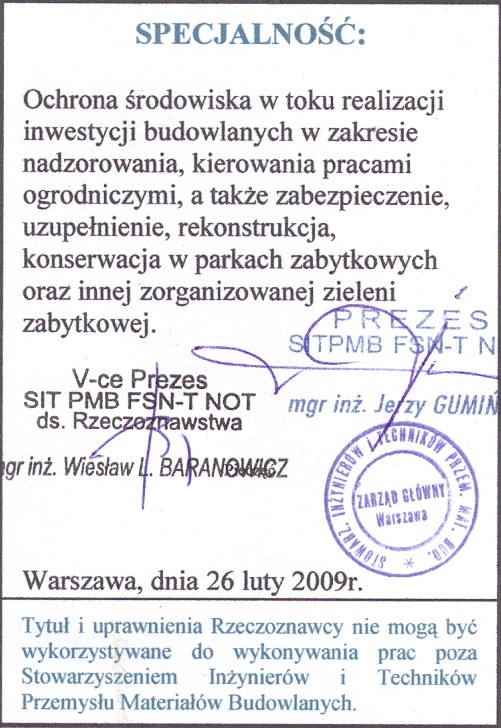 UPRAWNIENIA RZECZOZNAWCY NOT SITPMB  str 3