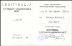 ODZNAKA HONOROWA NOT