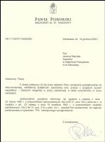 PODZIEKOWANIE PREZYDENTA  M. ST. W-WY