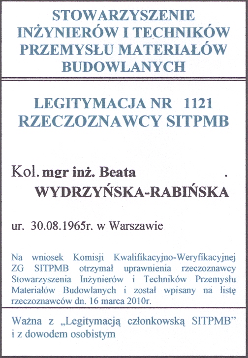 UPRAWNIENIA RZECZOZNAWCY NOT SITPMB  str 2